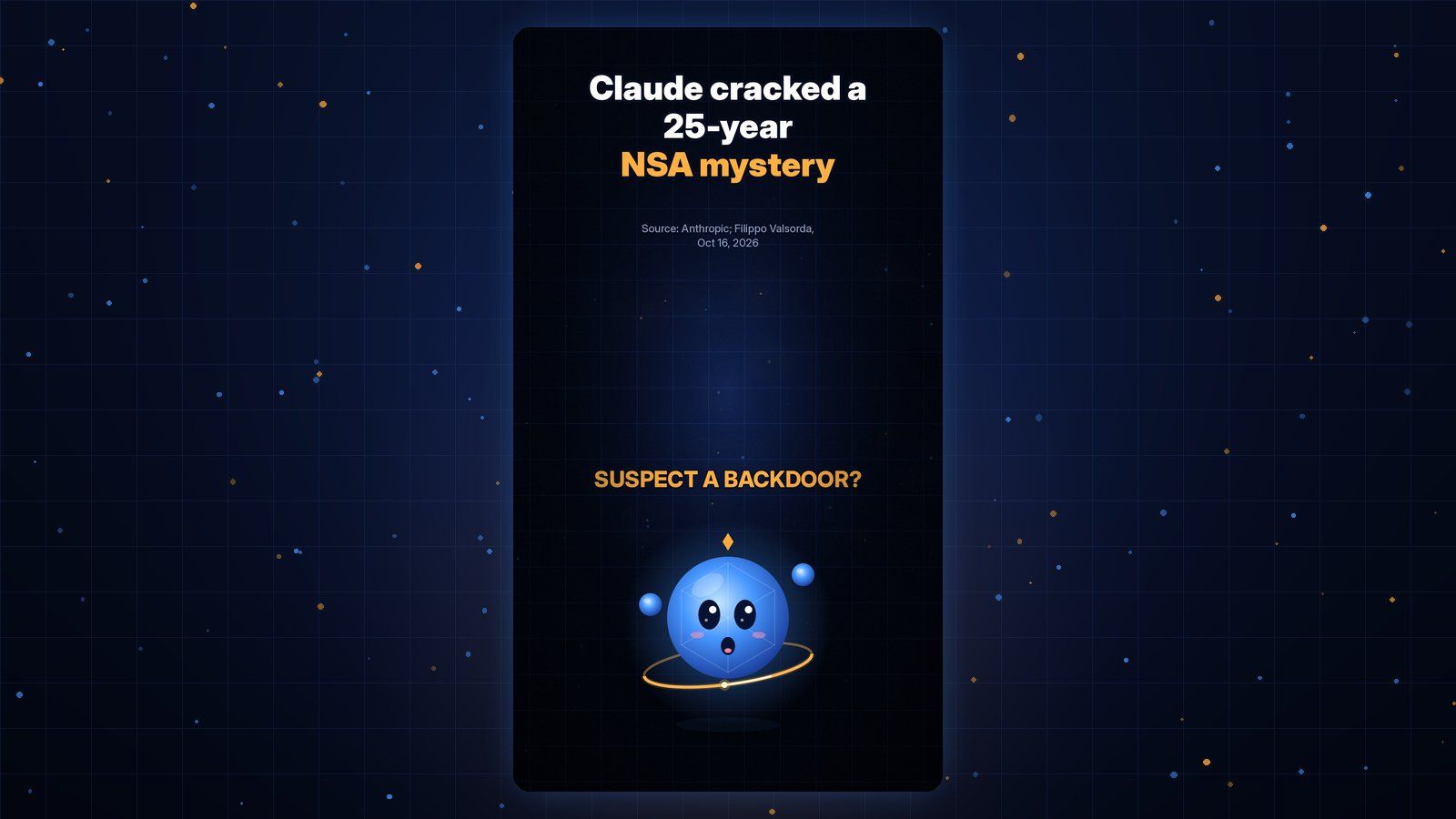 Gobi Daily title card reading Claude cracked a 25-year NSA mystery, with Gobi below.