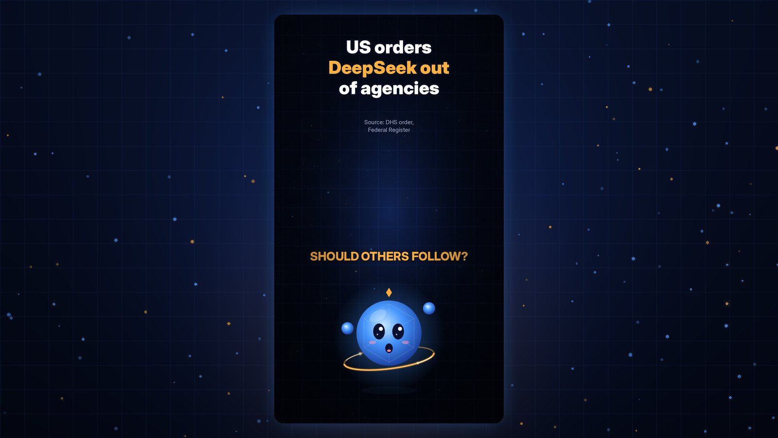 Gobi Daily title card reading US orders DeepSeek out of agencies, with Gobi below.