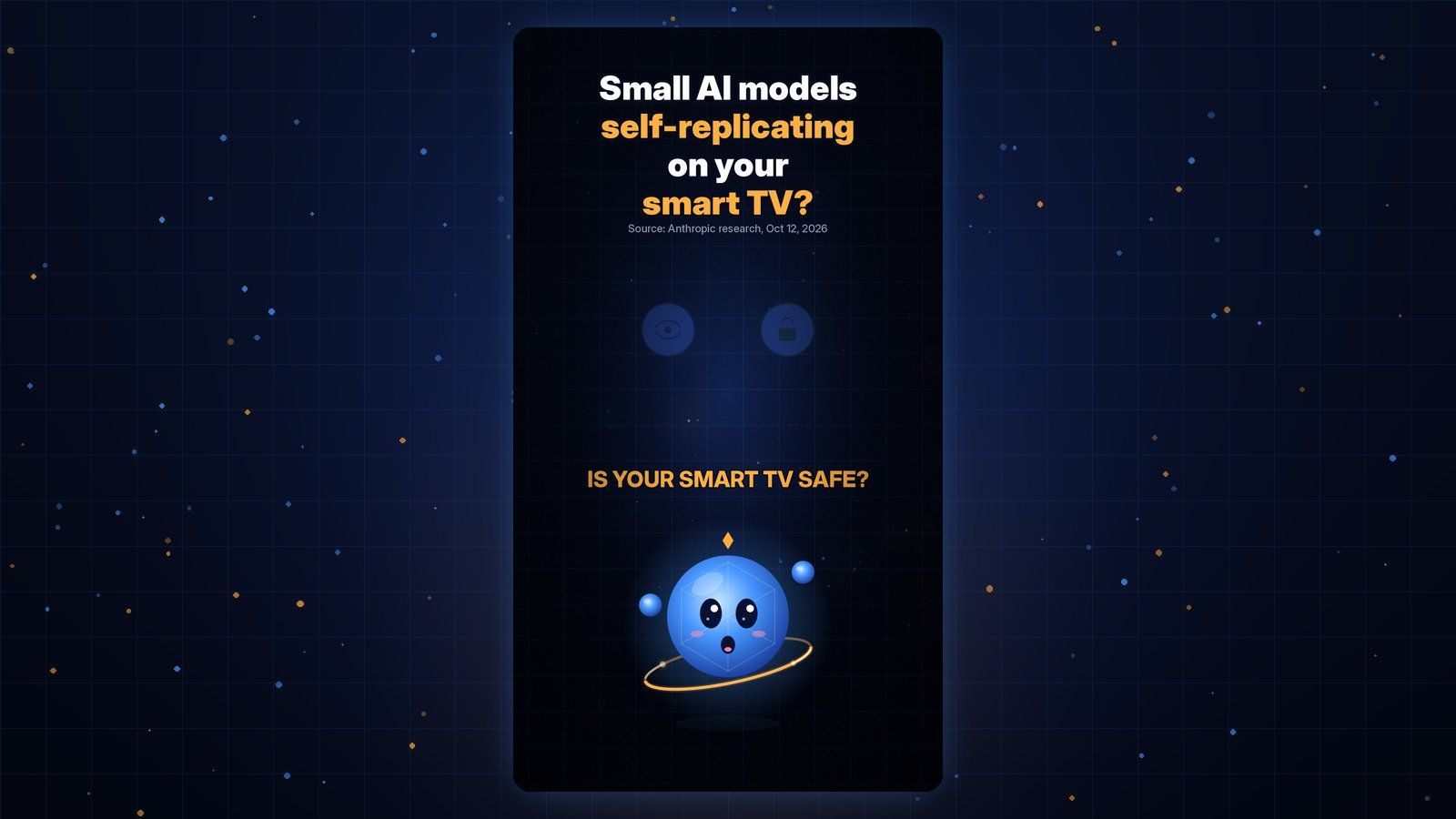 Gobi Daily title card about small AI models self-replicating on smart TVs, with a warning badge and Gobi below.