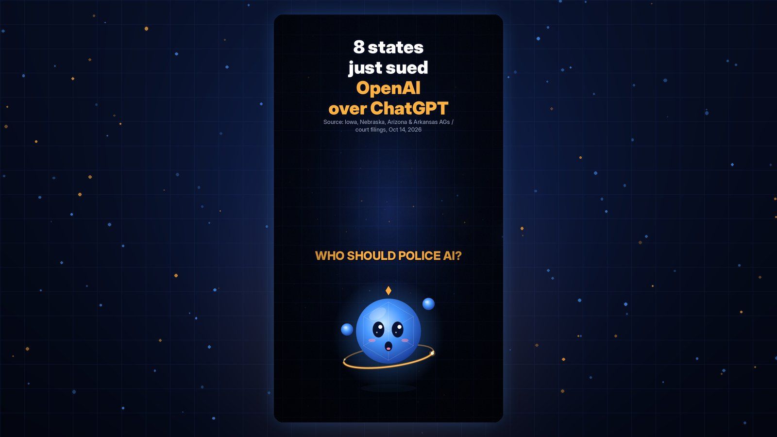 Gobi Daily title card reading 8 states just sued OpenAI over ChatGPT, with Gobi below.