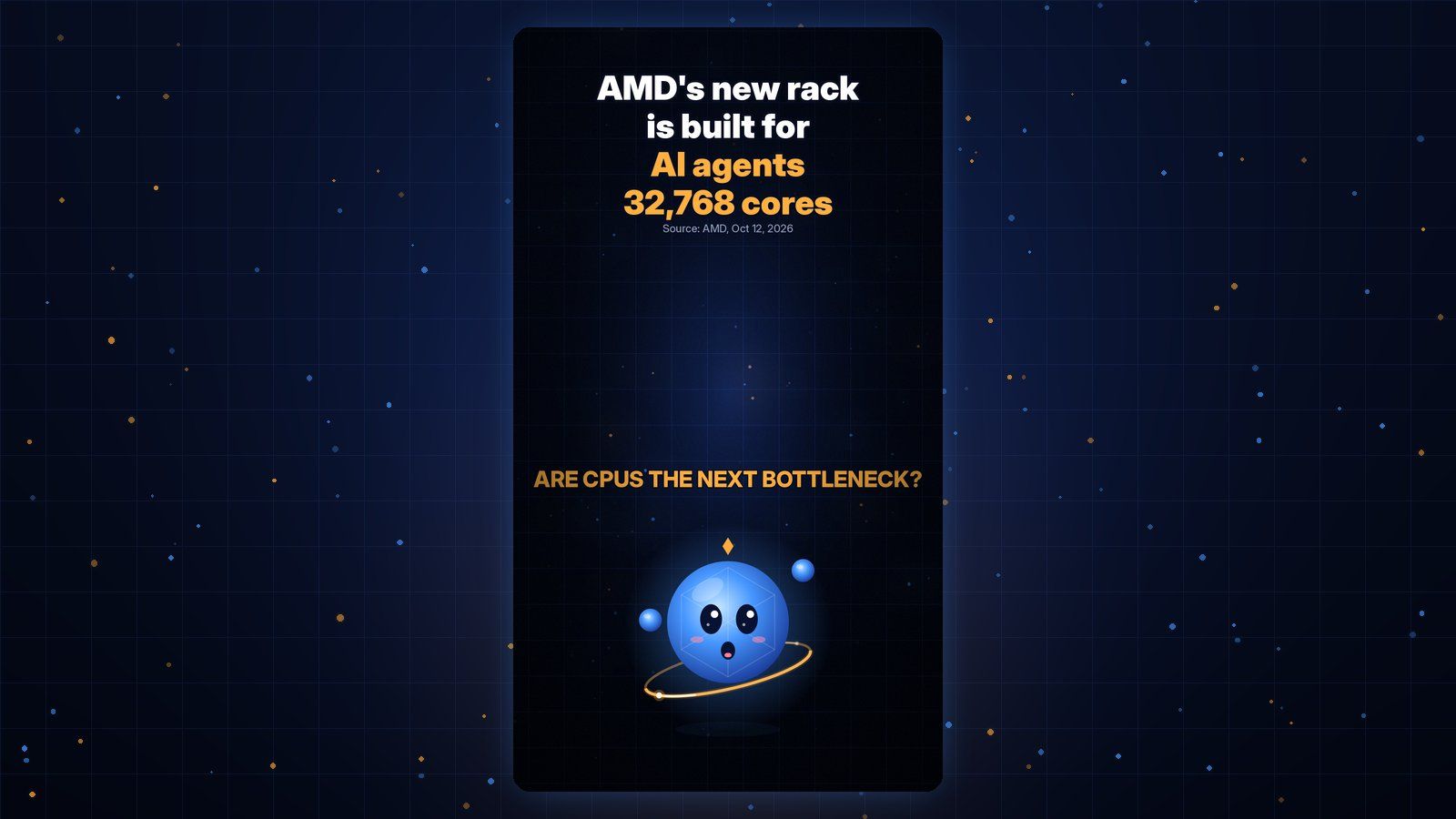 Gobi Daily title card about AMD's Helion rack for AI agents, with a chip badge and Gobi below.