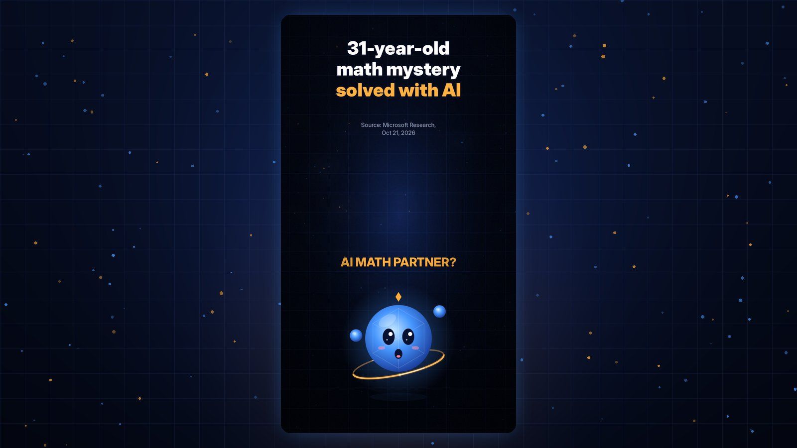 Gobi Daily title card reading 31-year-old math mystery solved with AI, with Gobi below.