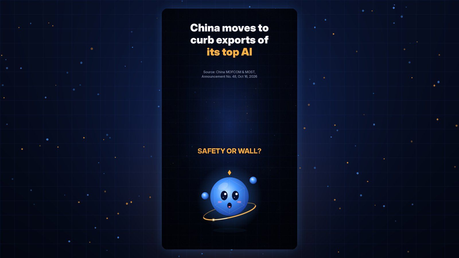 Gobi Daily title card reading China moves to curb exports of its top AI, with Gobi below.